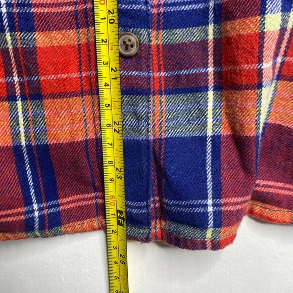 Mossimo Western Plaid Sz 2 Button-up Shirt Long Sleeve Blue Red - Picture 5 of 5